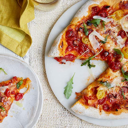 Pizza Recipe - Smoked Ham, Cherry Tomatoes & Leerdammer